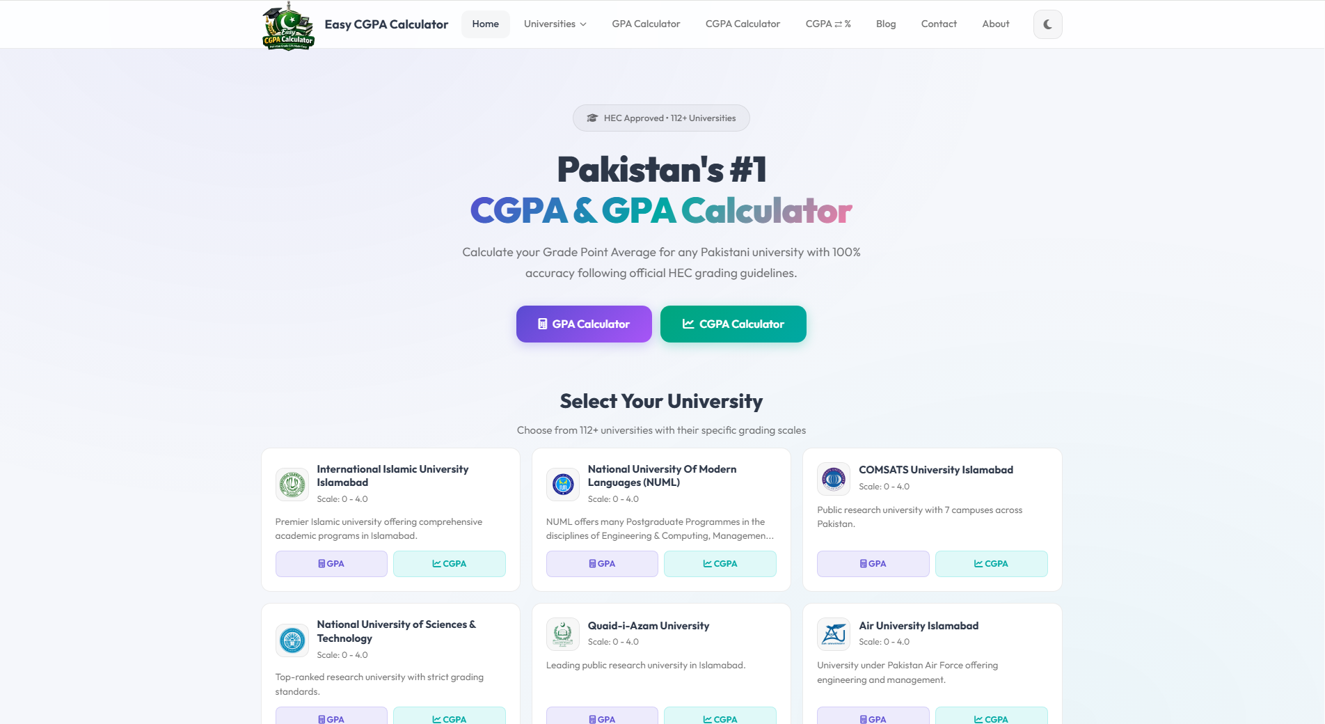 Easy CGPA Calculator — custom PHP tool, semantic SEO