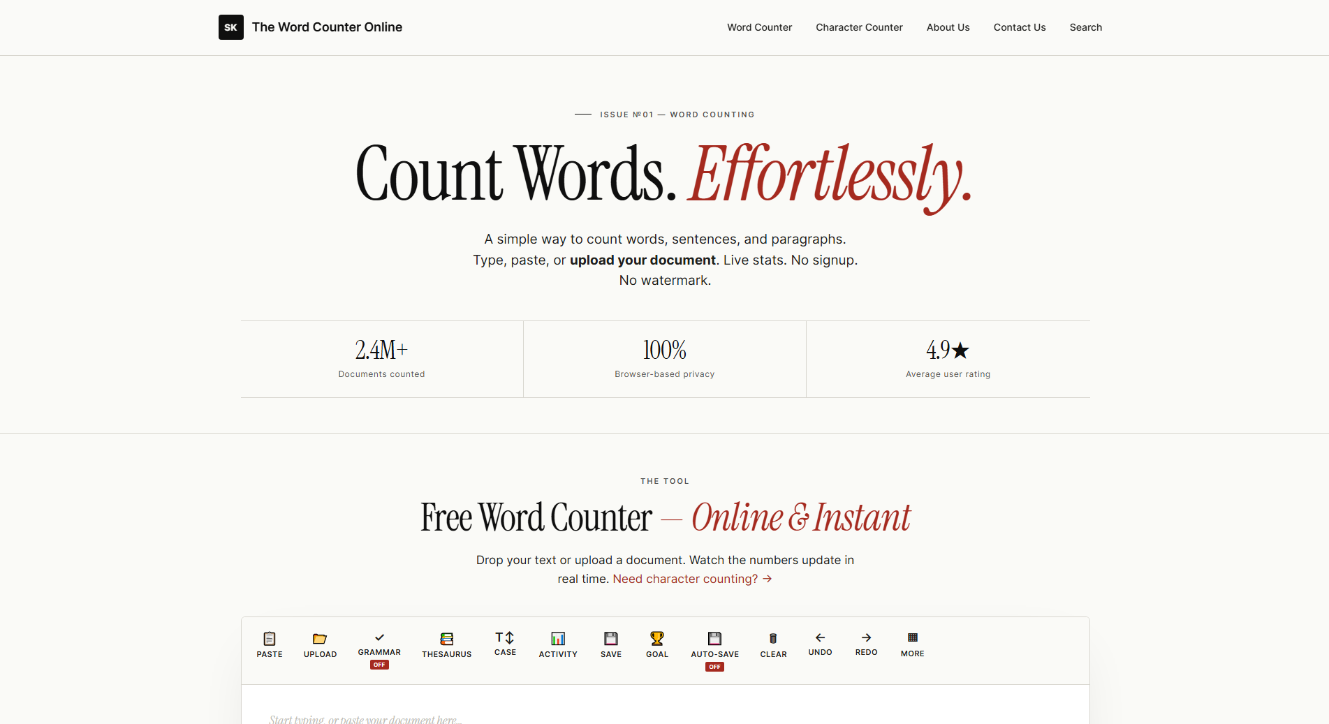 The Word Counter Online — custom PHP tool & semantic SEO