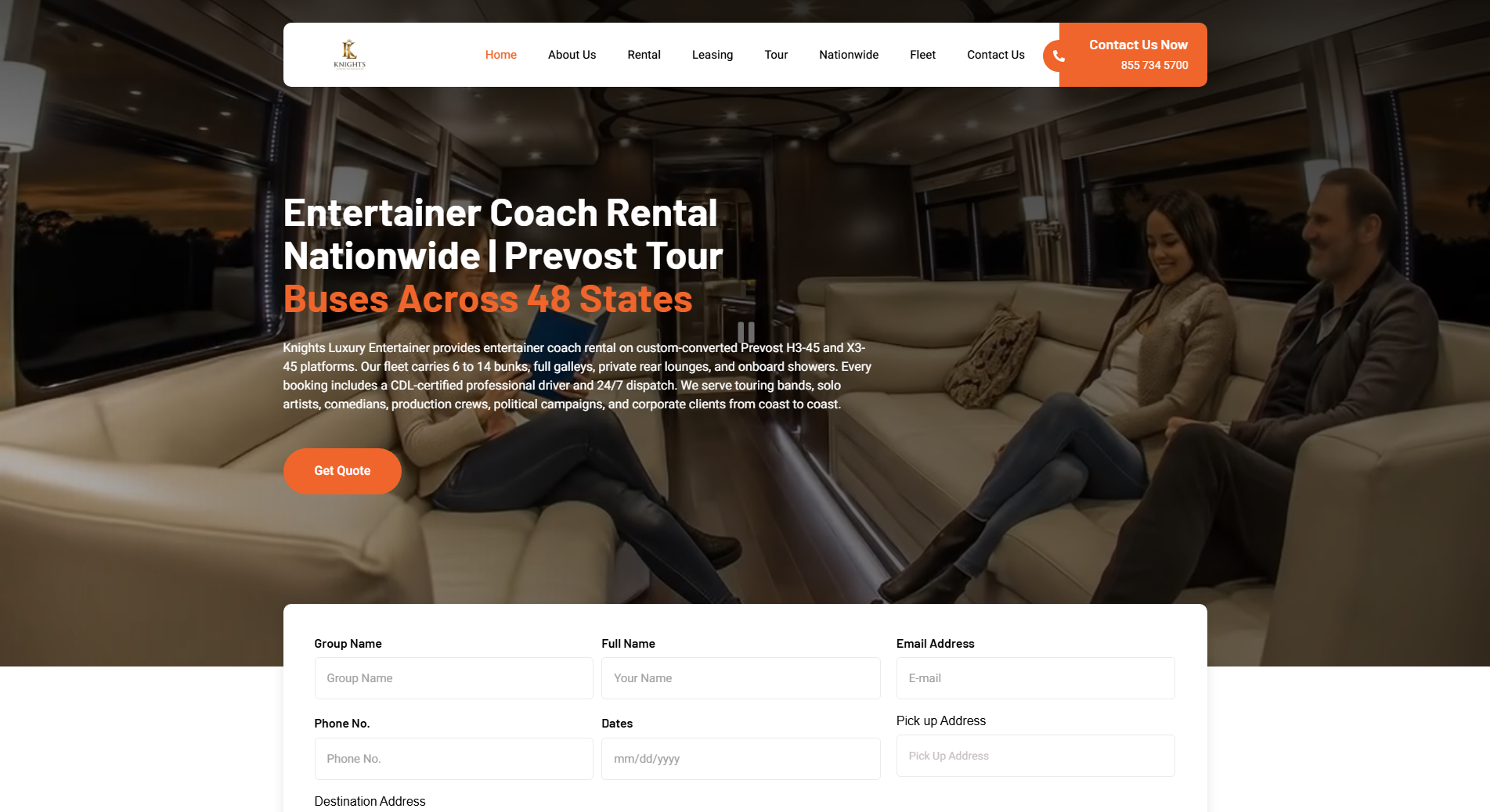 Knights Coaches — nationwide SEO & web build