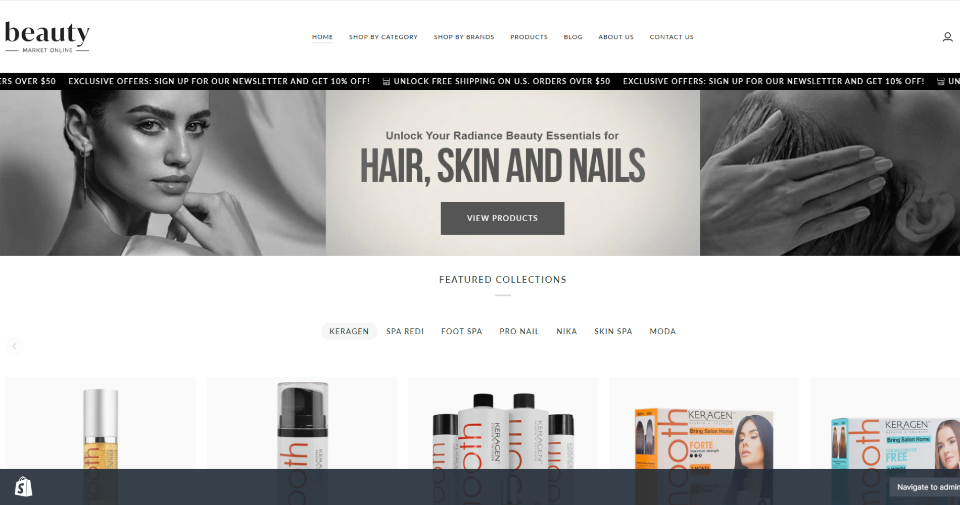 Beauty Market Online — Shopify store build & SEO
